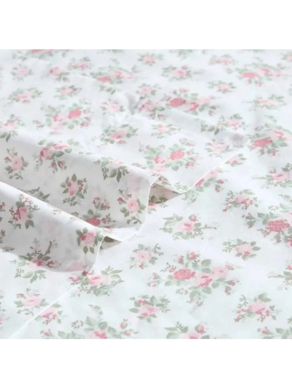 Laura Ashley Leanna Rose ~ Twin Sheet Set ~ Pink Floral ~ 100% Cotton